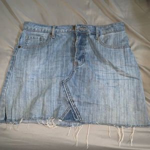 Distressed Denim Skirt